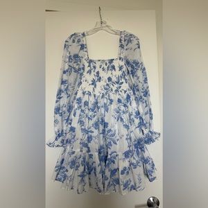 & other stories cotton smocked mini dress